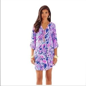 Lilly Pulitzer Pink & Blue Printed Swim Coverup Tunic